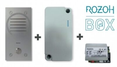 PLATINE ROZOH BOX AUDIO 1 BOUTON FINITION INOX - VERSION ENCASTR&Eacute;E - R501-0003