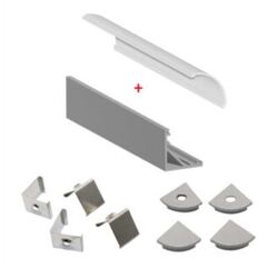 KIT PROFIL&Eacute; ALU 2M ANGLE POUR RUBANS LED<10MM HAUTEUR 16MM - 890025