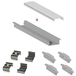 KIT PROFIL&Eacute; ALU ENCASTR&Eacute; 2M POUR RUBANS LED < 20MM - 890032L