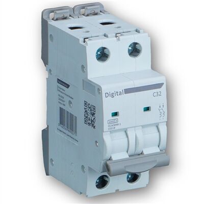 DISJONCTEUR BIPOLAIRE 2 x 63A 6KA COURBE C 2 MODULES - 02024