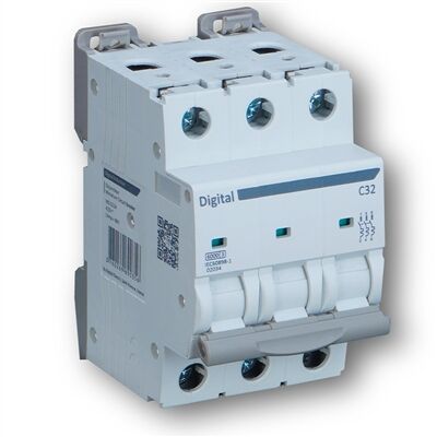 DISJONCTEUR TRIPOLAIRE 3 x 20A 6KA COURBE C - 3 MODULES - 02030