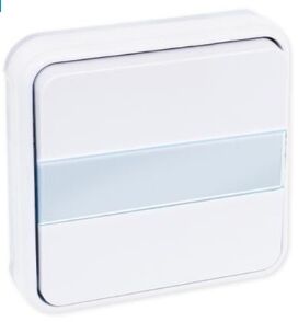 BOUTON POUSSOIR OXXO 10A PORTE ETIQUETTE LUMINEUX BLANC - 60893