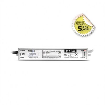 ALIMENTATION LED 24VDC 5A 45W IP67 CLASSE I - 100468