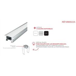 KIT PROFIL&Eacute; ALU 2M ENCASTRABLE 25,1 x 11,mm DIFF D&Eacute;POLI RUBANS <12MM - 890022AA