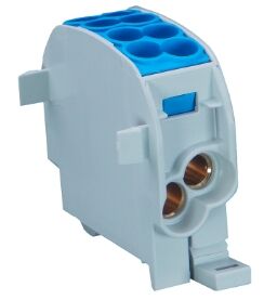 BLOC DE DISTRIBUTION 16mm� 2E/2S BLEU 100A 1 MODULE - 41581