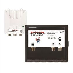 KIT PREAMPLI UHF 2 ENTREES U+V 30DB REG NS 107 DB 5G RED + ALIM - EKEV352R/5G