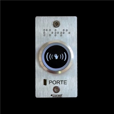 BOUTON INFRAROUGE LUMINEUX MONT&Eacute; SUR FACADE ETROITE INOX 55x100mm - BP/508IRL