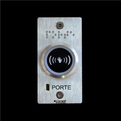 BOUTON INFRAROUGE LUMINEUX MONT&Eacute; SUR FACADE ETROITE INOX 55x100mm - BP/508IRL