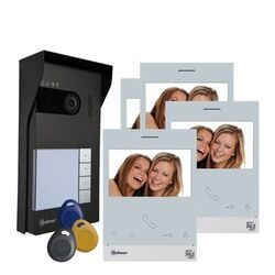 KIT VIDEO SOUL 4,3" MAIN LIBRE 4 BP + LECTEUR DE BADGE - GS5440/ART4H/L