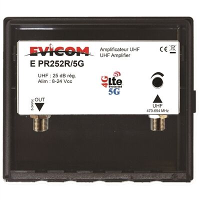 PREAMPLI UHF 1 ENTREE 25 DB REG. NS 107 DB 5G RED - EPR252R/5G