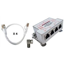 REPARTITEUR 4D F/RJ45 BALUN + 4 CORDONS RJ45/RJ45 + FICHE COUDEE - ABS041RJ/KIT