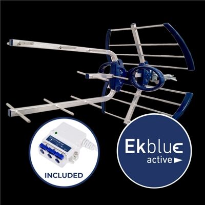 ANTENNE UHF EKBLUE ACTIVE 38DB Cx21-48 TRI NAPPES LTE 5G + ALIM- KITEKBLUEACTIVE