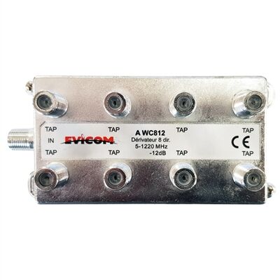 D&Eacute;RIVATEUR 8D TERMINAL 5-1220MHz 12dB SORTIE EN FA&Ccedil;ADE - AWC812