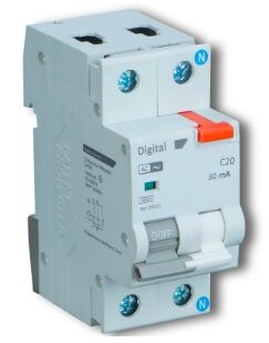 DISJONCTEUR DIFF&Eacute;RENTIEL 2A / 30mA TYPE AC 6 kA COURBE C 2 MODULES - 03003