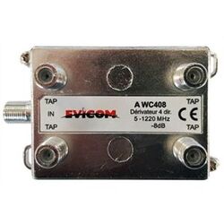 D&Eacute;RIVATEUR 4D TERMINAL 5-1220MHz 8,2dB SORTIE EN FA&Ccedil;ADE - AWC408
