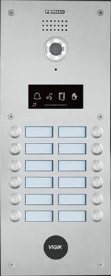 PLATINE MARINE VID&Eacute;O DIAL 12 BP 2 RANGEES INOX DUOX PLUS PMR - 5822